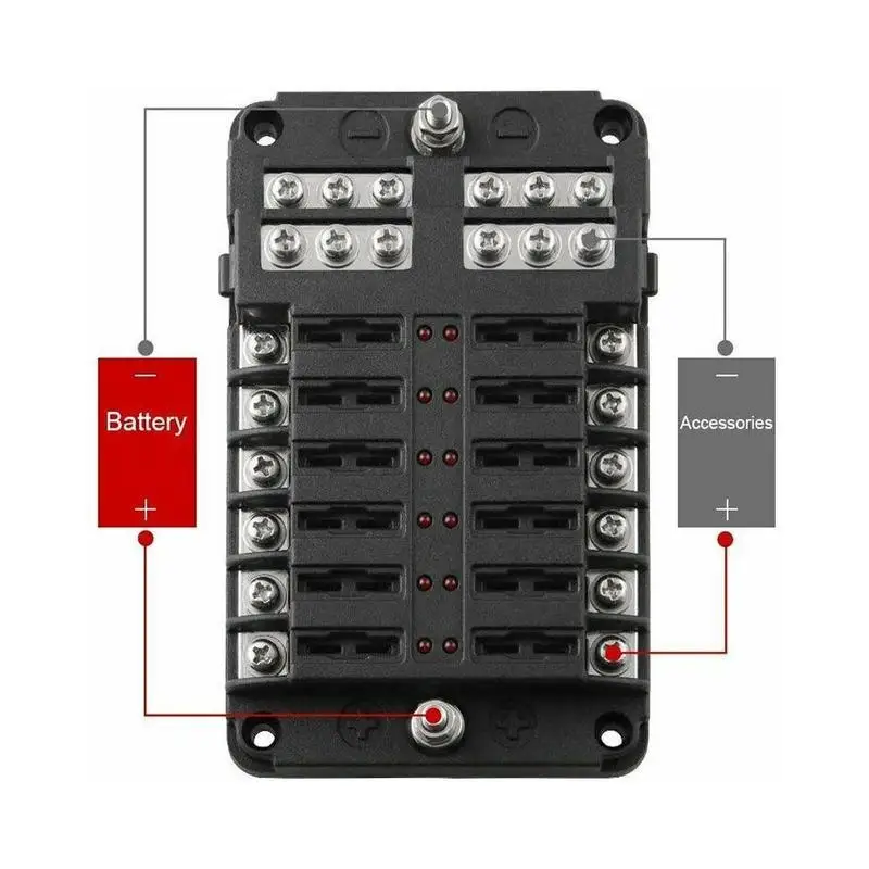 Универсальный клинок блок предохранителей 12 стороннее распределение