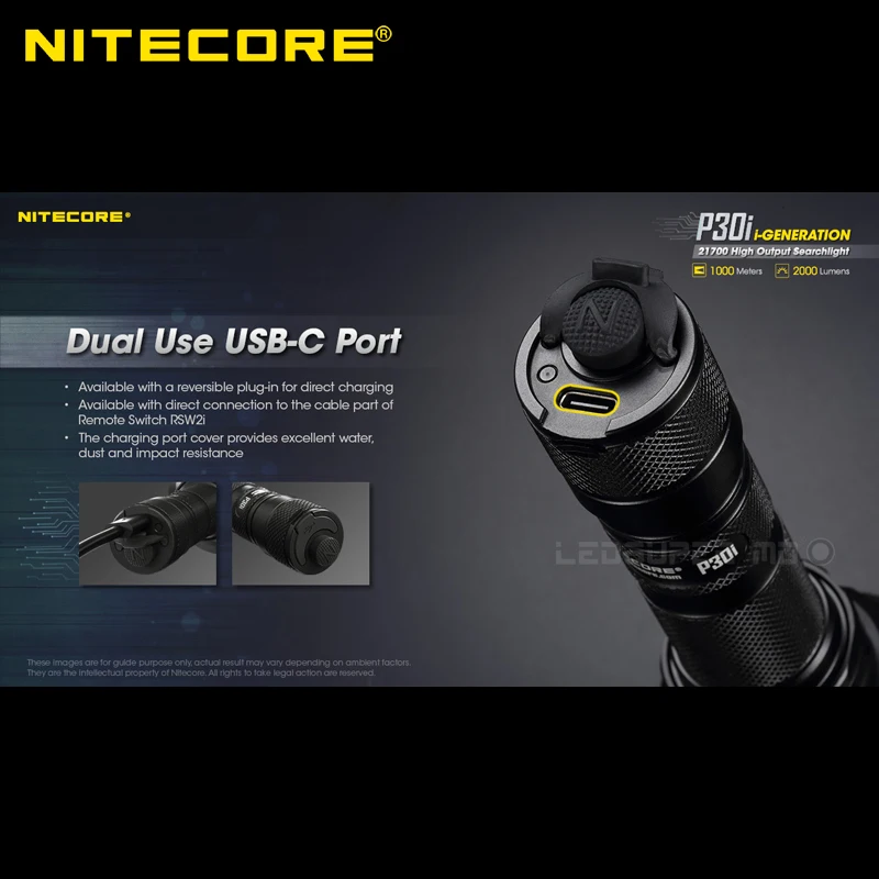 Охота светильник 1000 м длинный заброс NITECORE P30i 2000 люмен 21700 высокое Выход поиск флэш
