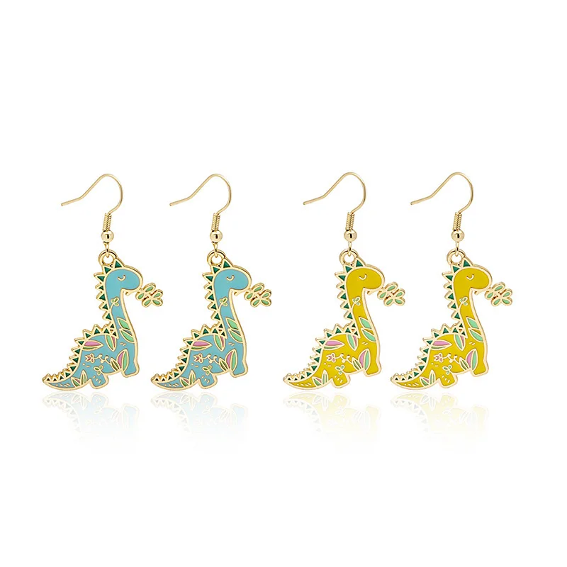 

Summer Lively Girl Earrings Cartoon Animal Pendant Earrings Dinosaur Hanging earrings hook earrings Woman Jewelry