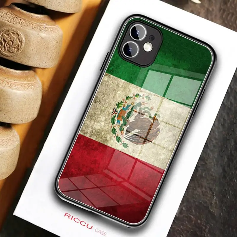 Чехол для телефона с мексиканским флагом закаленное стекло iPhone 11 12 Pro Max Mini XR XS MAX 8X7