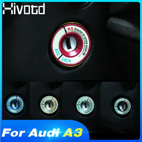 Hivotd для Ауди A3 Audi A3 8V 2019 катушки зажигания автомобиля круг украшение с кольцом для ключей в виде Защитная крышка аксессуары для интерьера ча...