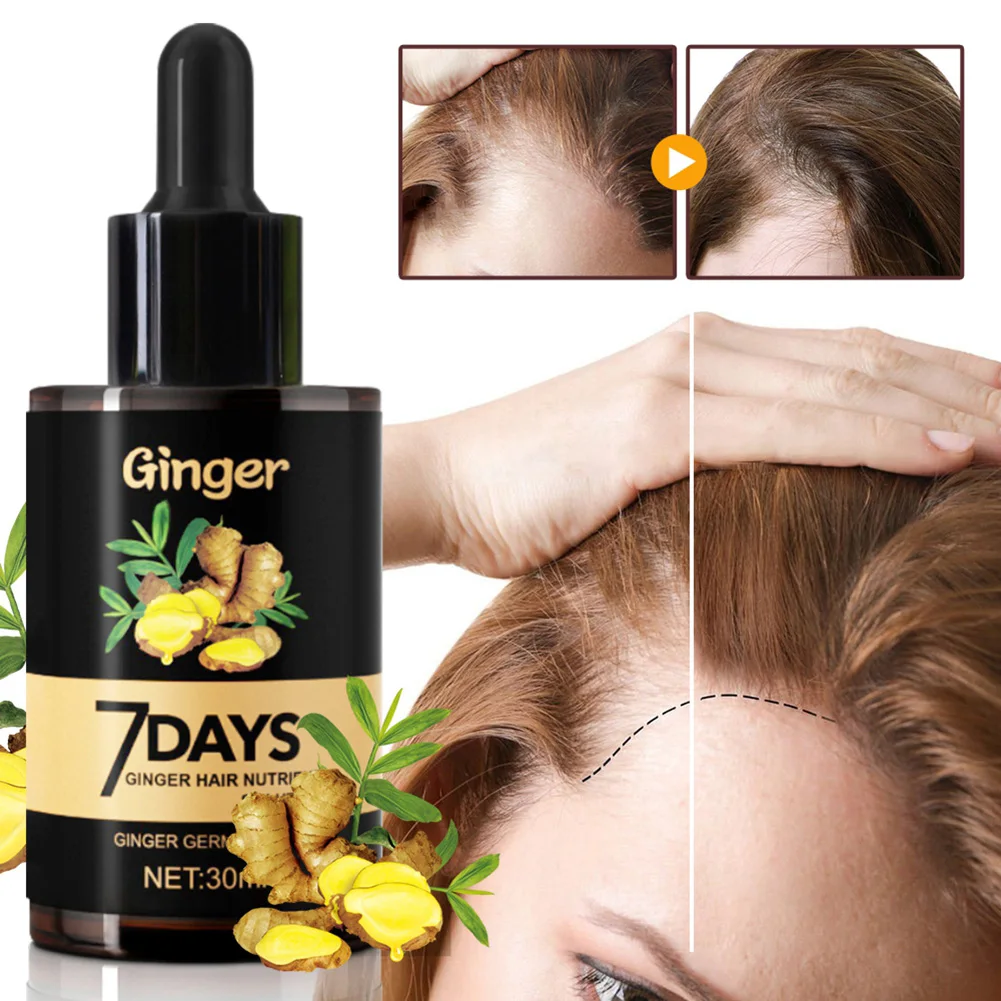 

30ml Ginger Hair Growth Serum Ginger Germinal Oil Prevent Hair Loss Repair Cracked Damaged Hair Herbal Ginger Hair Essence Oil