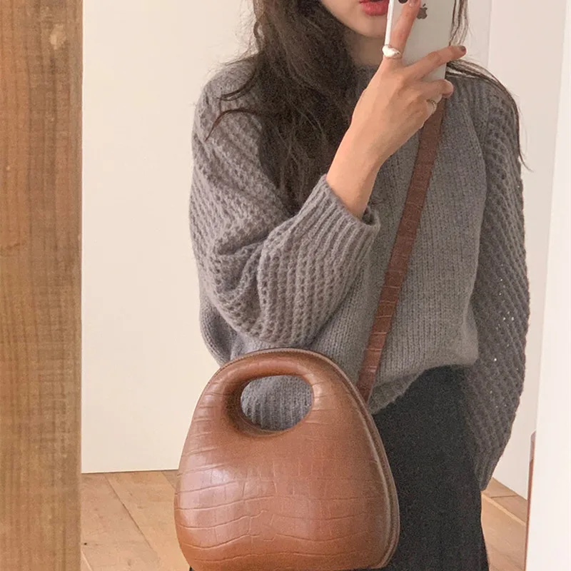 

Новинка осенне-зимние женские свитера с длинным рукавом и круглым вырезом серые однотонные вязаные базовые Топы женские корейские модные т...