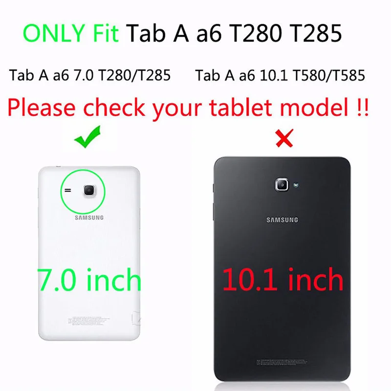 Tab A A6 T285 чехол для Samusng Galaxy 7 0 дюймов 2016 T280 искусственная задняя крышка флип-чехол