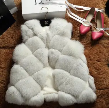 Furry 2019 Winter Women's Faux Fur Coat Artificial Vest Vests Femme Jackets Plus Size Fake Gilet Z144 | Женская одежда