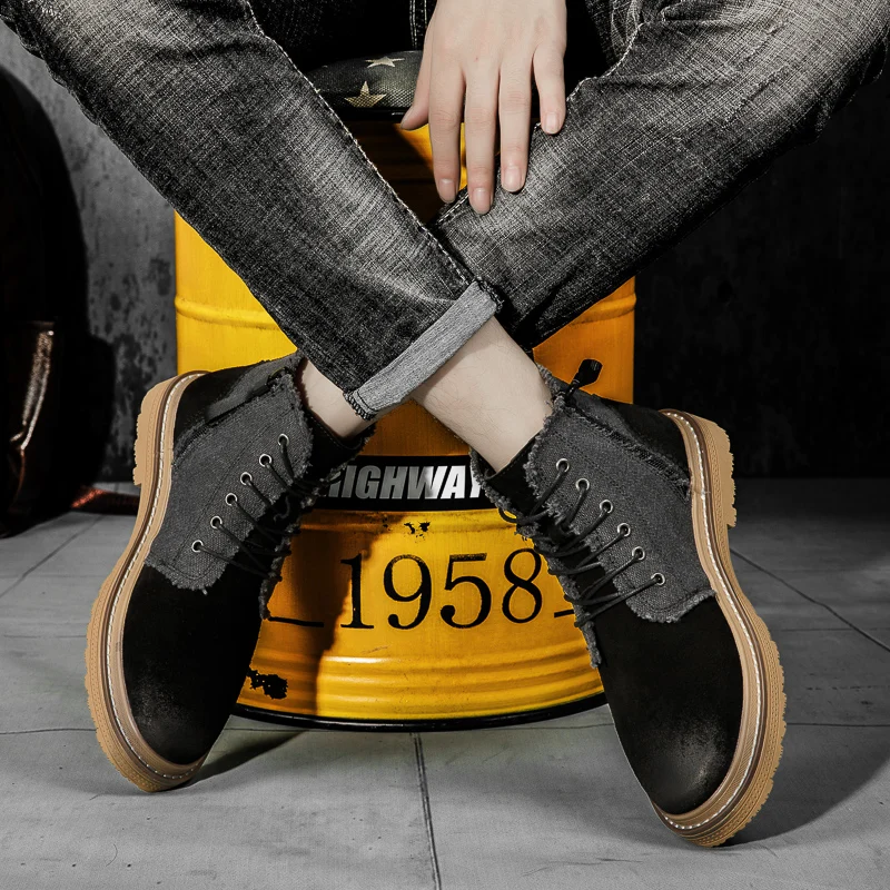 

Men's Rubber Boots Mens Dress Boots Punk Men Shoes 2020 Cowboy Coturno Men's Sneakers Work Chelsea Ankle For Home Casual