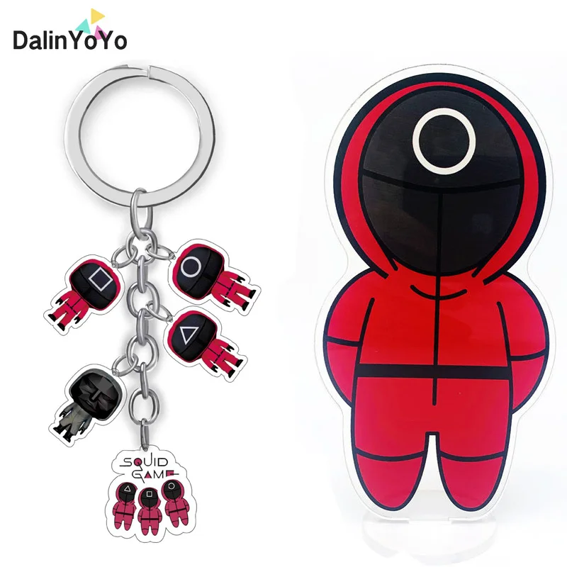 

Squid Game Figures Mask Keychain Charms Accessories Round Six Cosplay Keychains cosplay Key Hallowen Party Jewelry