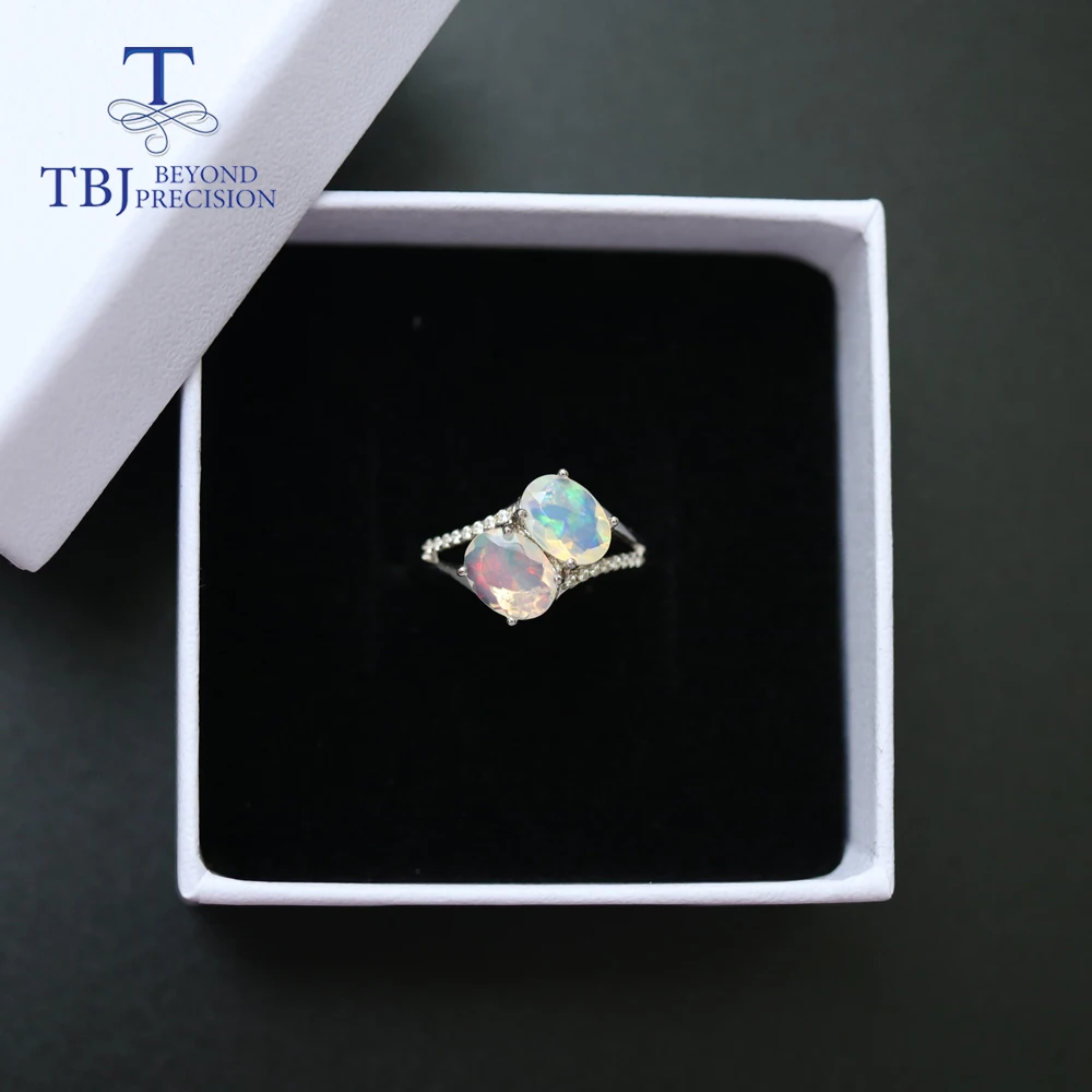 Кольцо с опалом женское овальное Ювелирное Украшение из натуральных драгоценных