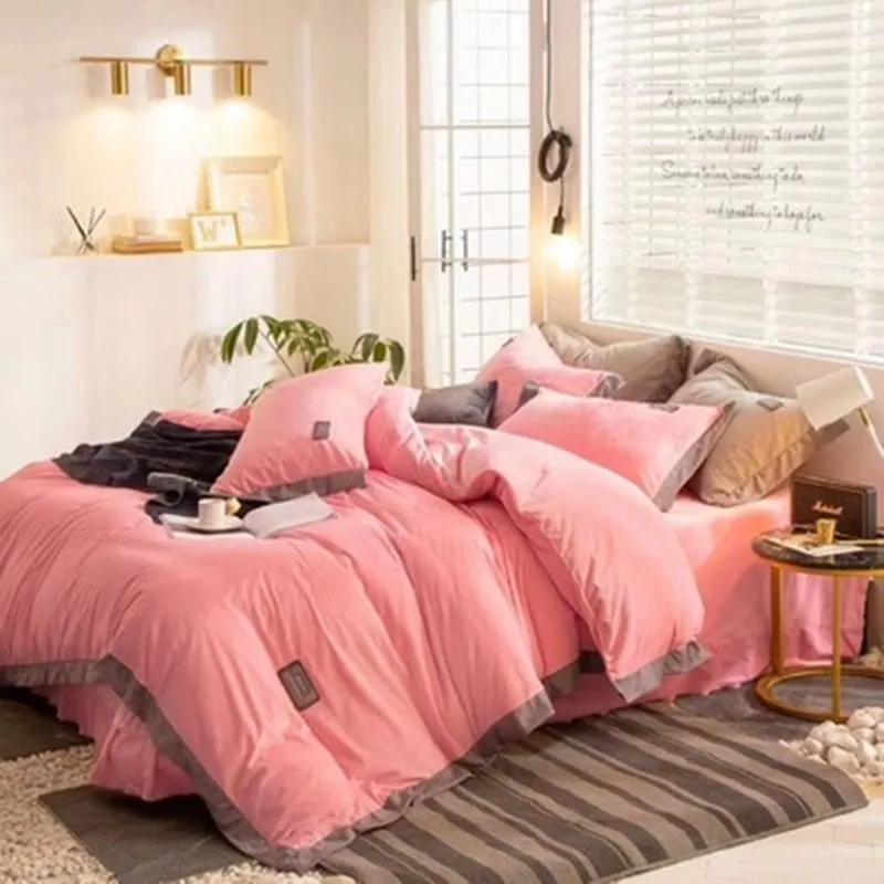 Фланелевый Комплект постельного белья из 4 предметов покрывало для кровати