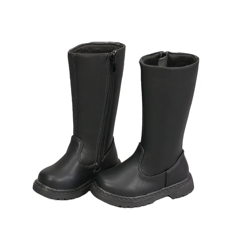 

Size21-37 для детей; Сезон Зима; Новинка; Высокие носки для девочек, бархатистые теплые кожаные ботинки для малышей хлопковая обувь; Верхний мате...