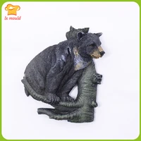 2020 new bear silicone molds platinum food safety cake decoration forest black bear candy mould