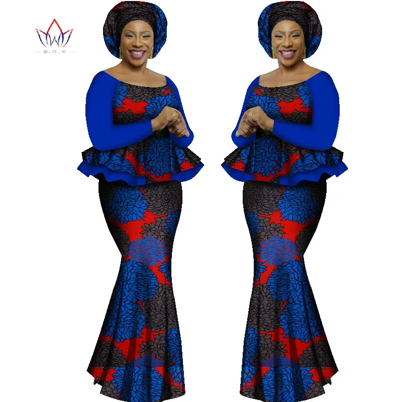 Летнее женское платье платья в африканском стиле одежда Женский комплект 2 шт.