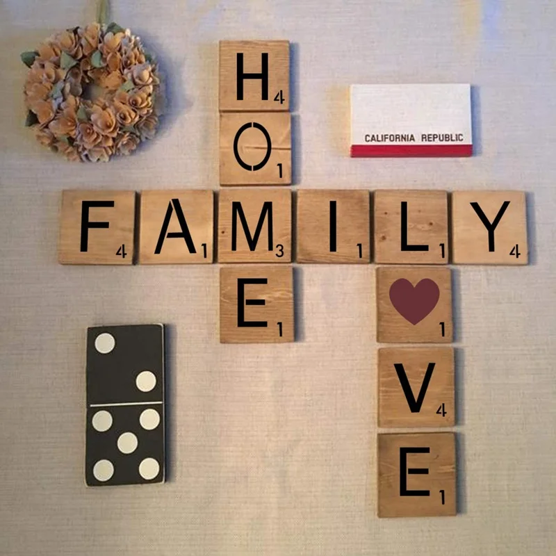 26PCS Reusable Scrabble Letters Alphabets Stencils Drawing Painting Templates for DIY Craft Home Wall Decoration