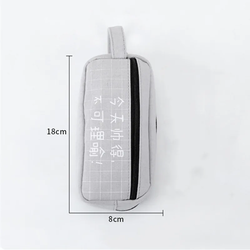 Пенал тканевый большой с рисунком милый чехол для карандашей и ручек китайскими