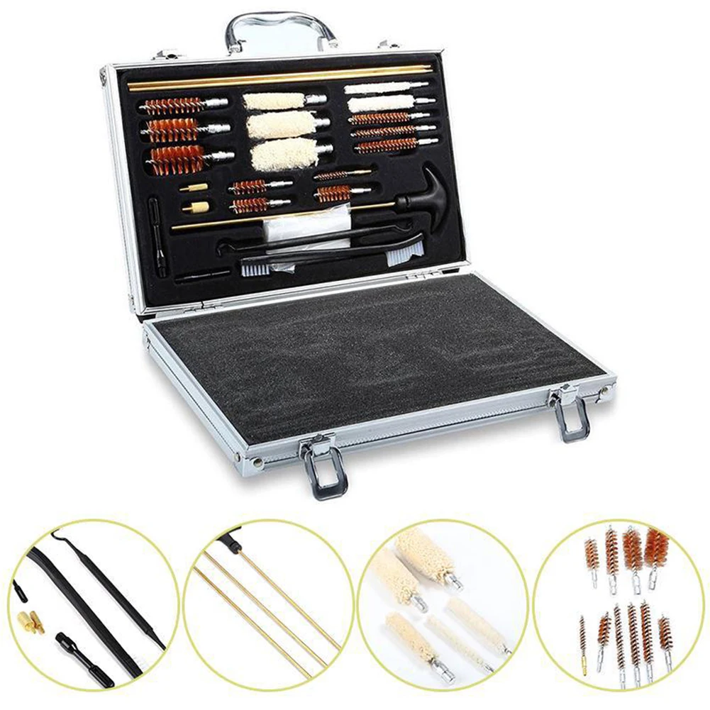 

Aluminum Alloy Universal Gun Cleaning Kit Pistol Hunting Rifle Shotgun Rifle Shotgun Barrel Cleaner Brushes Tool Set Hunting