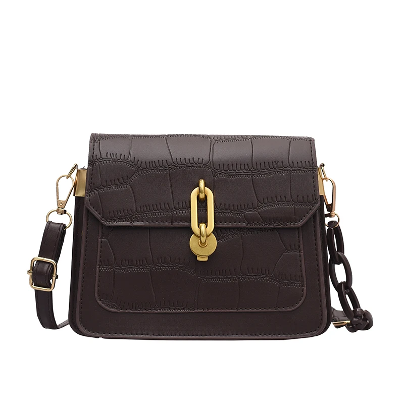 

Stone Pattern Handbag 2021 New Messenger Bag Ladies Shoulder Bag Crocodile Pattern Female Bag Chain Female Bag Summer Female Bag
