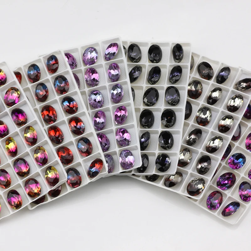 Овальные турмалиновые хрустальные бусины с заостренным камнем Стразы для шитья