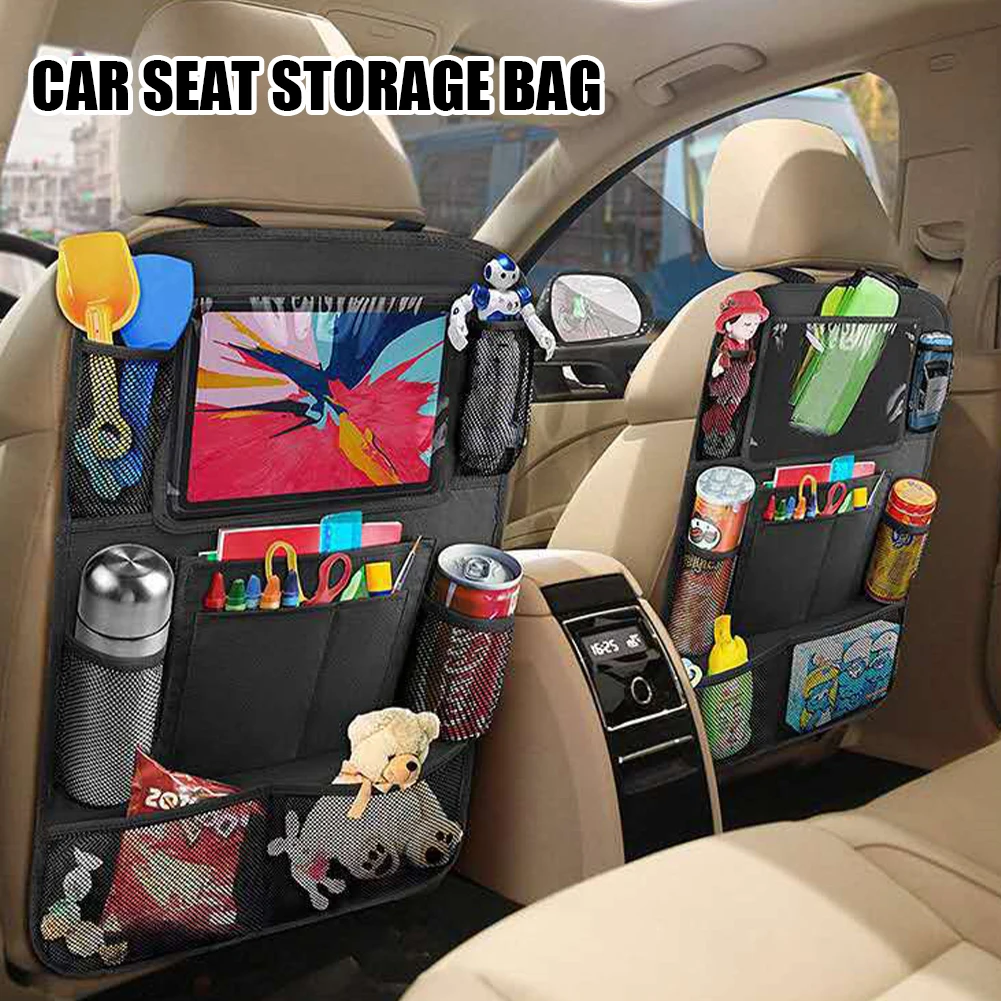 

Car Backseat Organizer Tablet Holder 9 Storage Pockets Oxford Kick Mats Waterproof Car Seat Back Accessories for Kids Toddlers