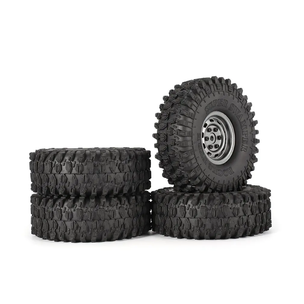 

4Pcs 1.9 Inch 120mm Rubber Tires Tire with Metal Wheel Rim Set for 1/10 Traxxas TRX-4 SCX10 RC4 D90 RC Crawler Car Parts