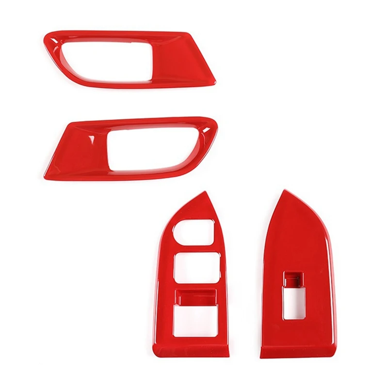 

For Subaru BRZ Toyota 86 2012-2020 Car Inner Door Handle Bowl Decor Cover Window Lift Switch Panel Trim Accessories, Red