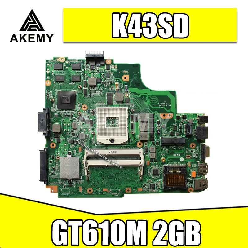 K43SD материнская плата REV: 4 1 GT610M 2 ГБ для For Asus K43E A43E ноутбука тест на материнскую