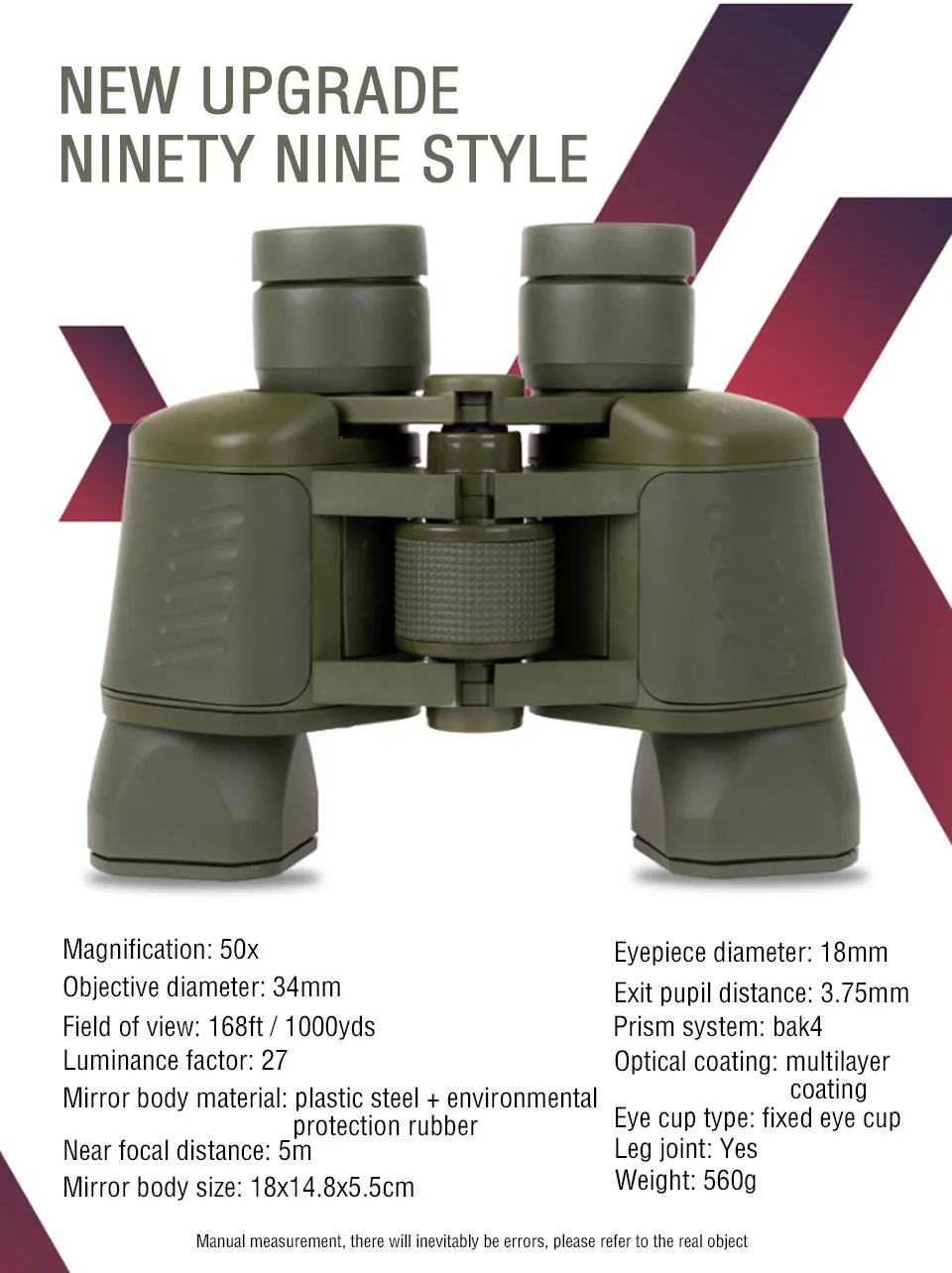 

Telescope 99 Type Rangefinder Binoculars With Powerful BAK4 Professional Prism Astronomic Rangefinder Type 99 Telescope Astronom