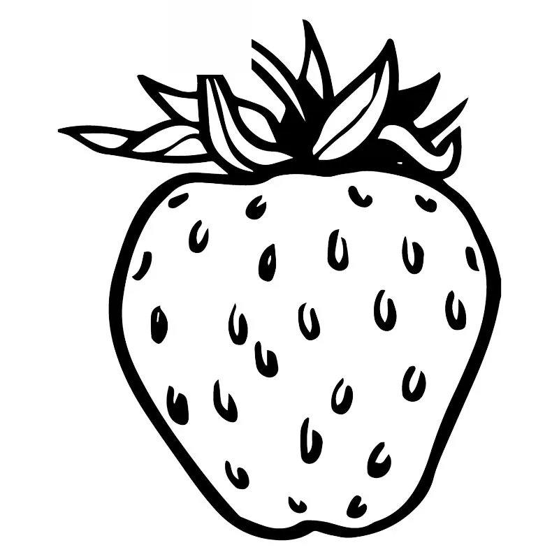 

Strawberry Fruit Decals High Quality Car Decoration Personality Pvc Waterproof Car Window Decals Black/white, 16cm * 13cm
