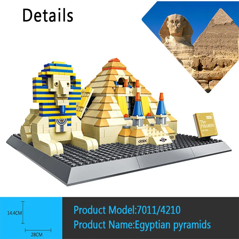 WANGE 624 шт. всемирно известная классическая архитектура египетская Пирамида