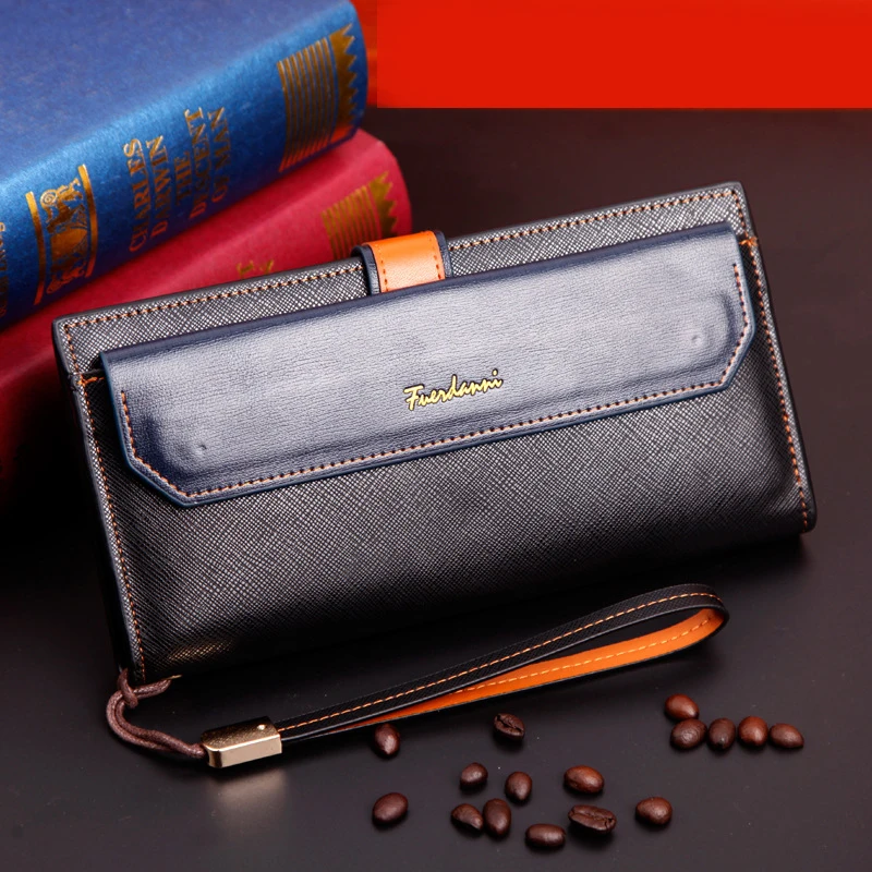 

NO.ONEPAUL 2020 New Men's multifunctional long zipper wallet large capacity card bag clutch bag loose-leaf handbag wallet