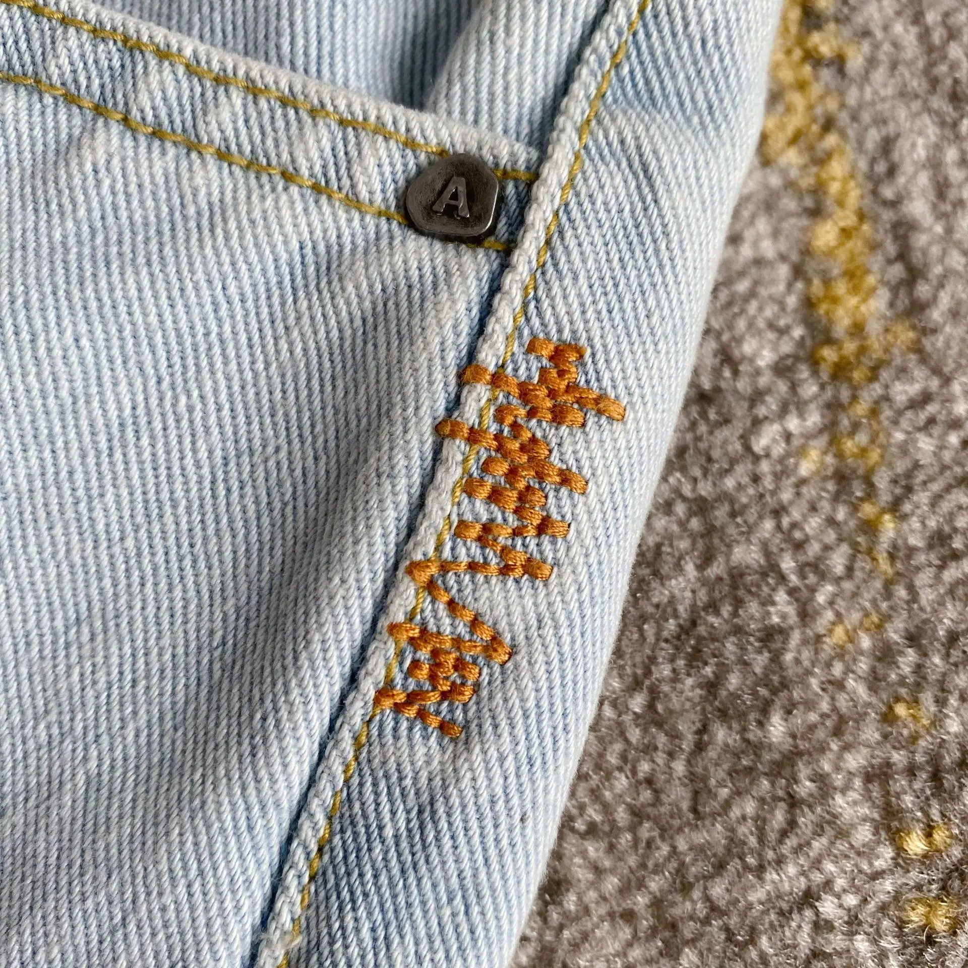 

2021SS New Ader Error Men Women Pants Stitching Light blue Jeans Denim Washed Adererror Trousers