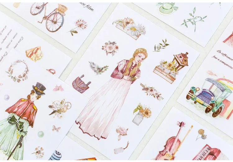 Special oil and paper stickers in the 19th century series of creative antique style European plane stickers in 6 pieces
