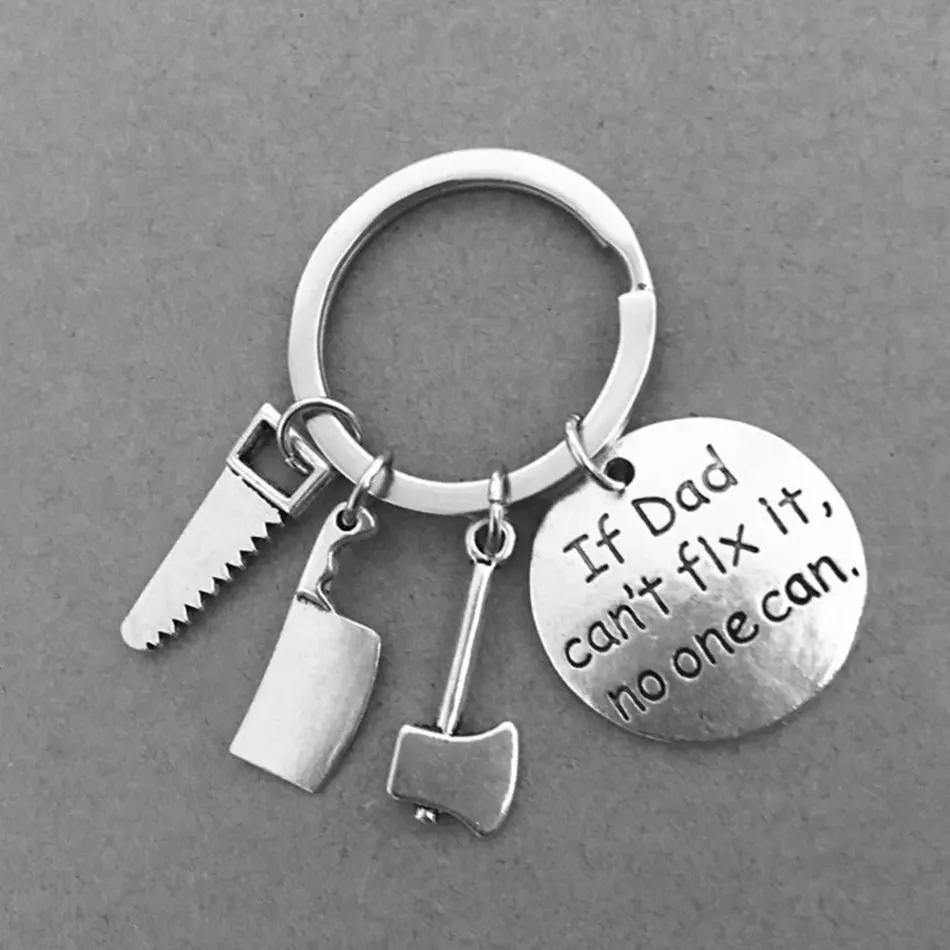 Модный брелок с текстовым именем из нержавеющей стали для отца подарок на день