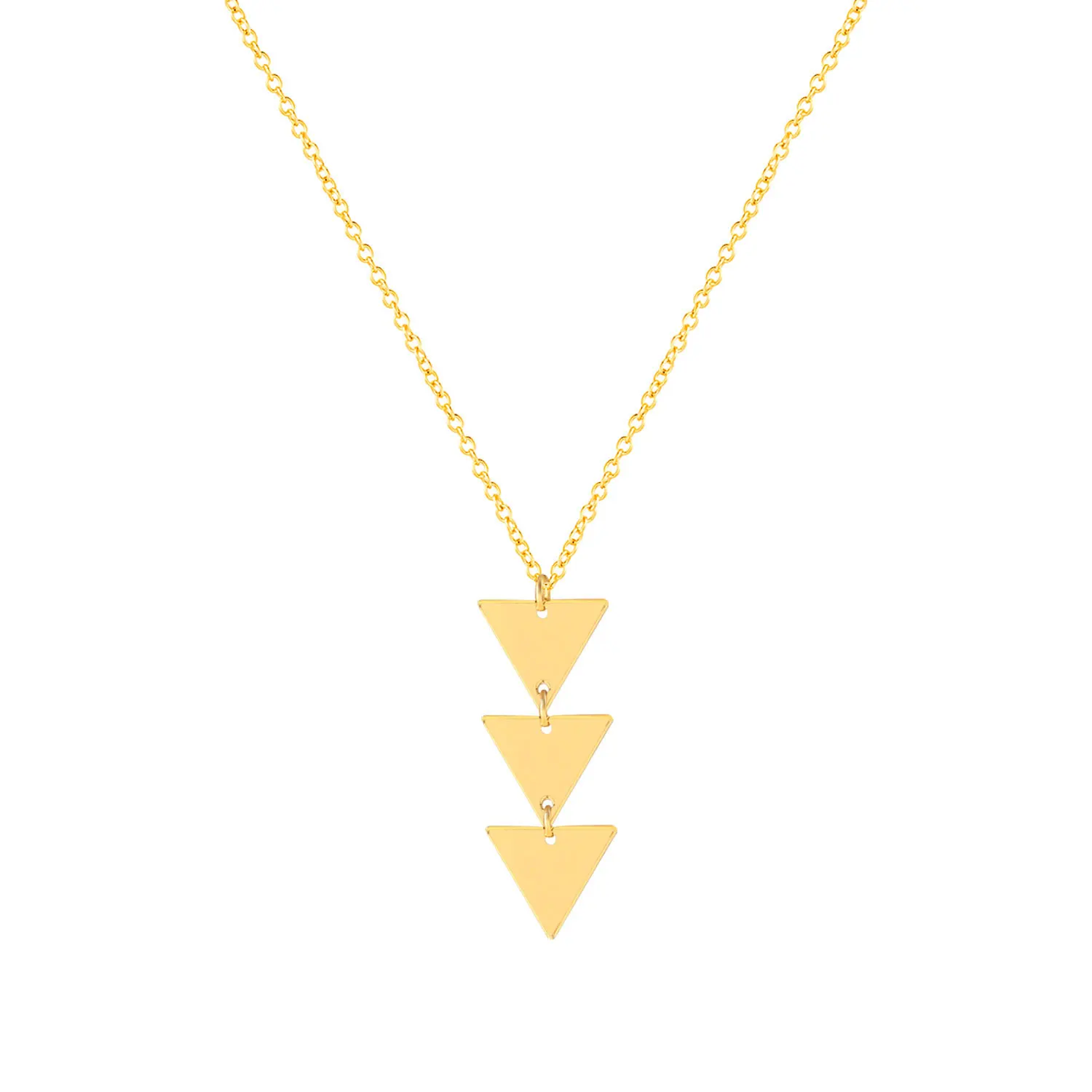 

FUN-BEAUTY European Beauty Pendant Jewelry Fashion Three Triangle Necklace Female Creative Accessories Pendant Clavicle Chain