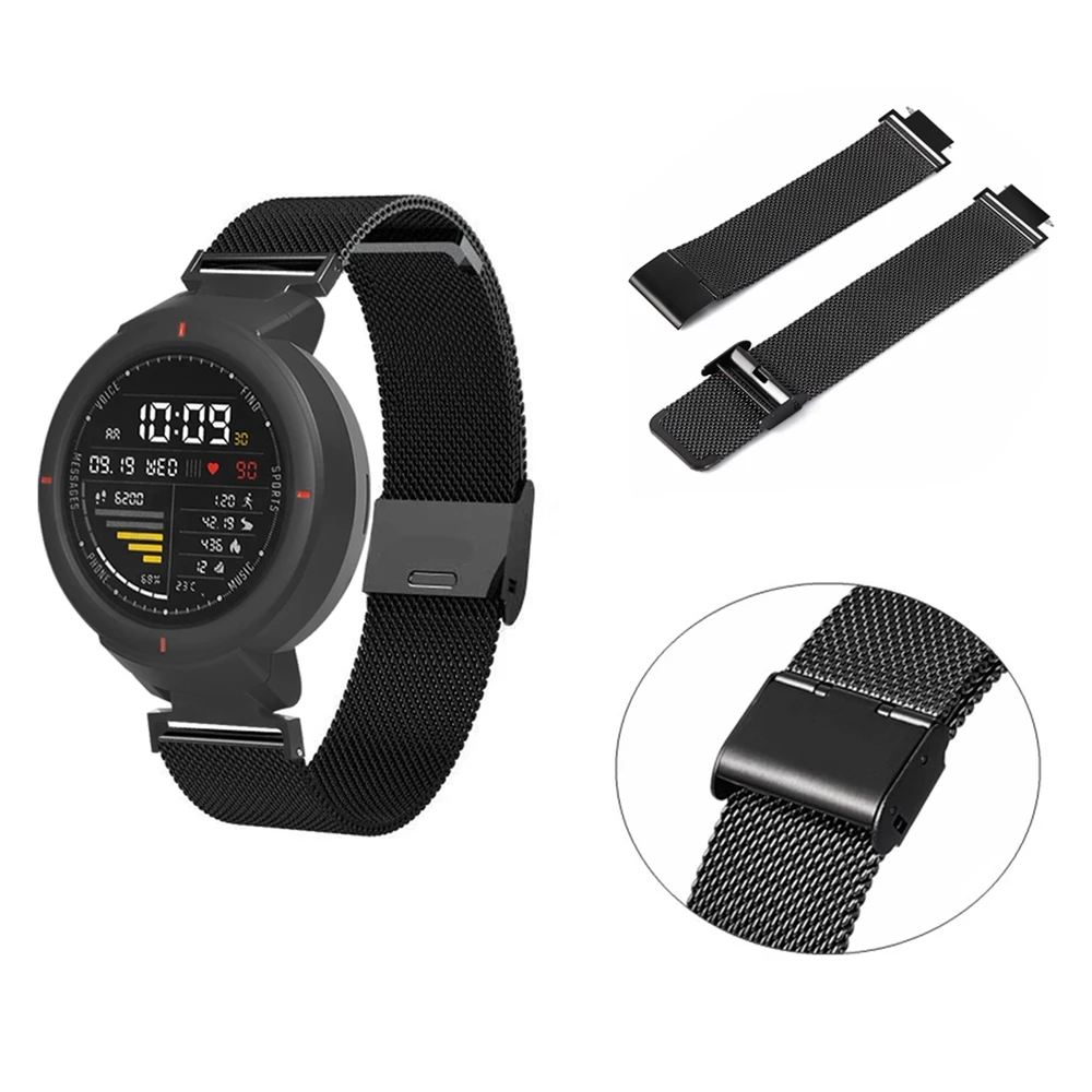 

Ремешок для часов из нержавеющей стали для Amazfit Verge, спортивный металлический браслет для Xiaomi Huami Amazfit Verge 3, Аксессуары для браслета