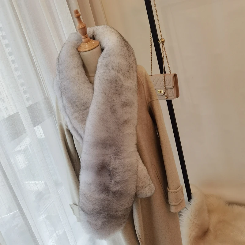 Stylish Soft Hariy Shaggy Faux Fox Fur Warm Long Scarf Collar Women Shawl Cap Scarves Candy Colors |