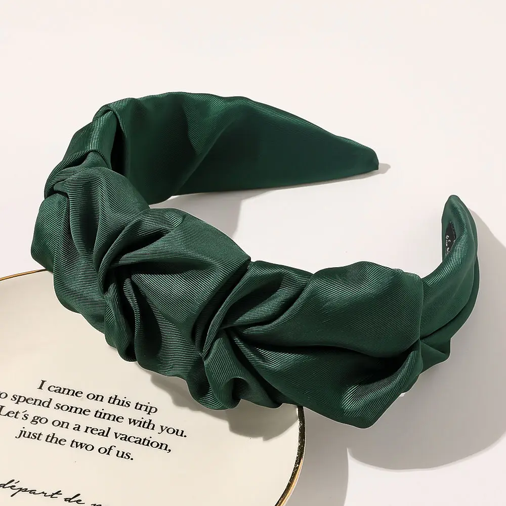 

Women Satin Ruched Headbands 2021 Hairbands Hair Hoop Big Size Head Bezel Band Hair Accessories for Girls Headwear Headdress
