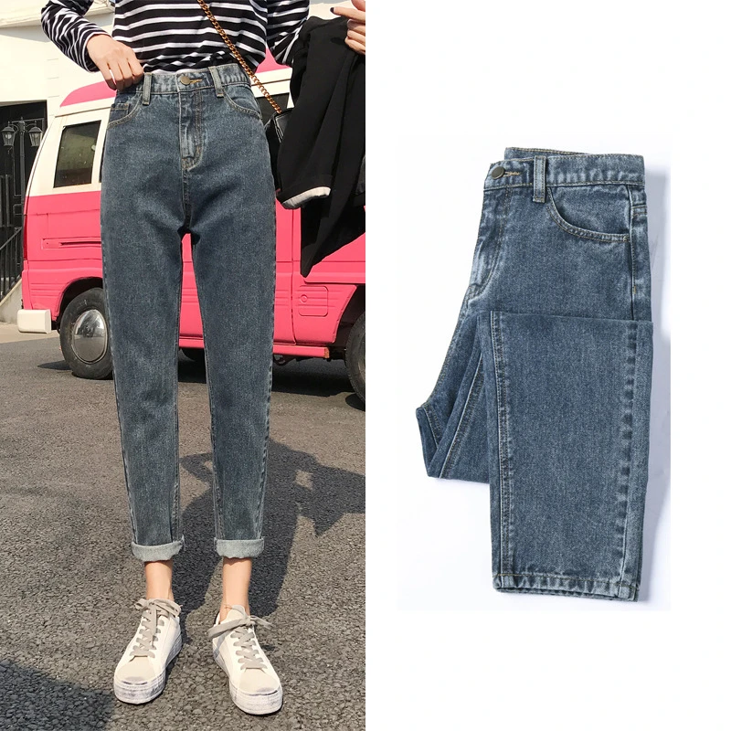 Джинсы JRNNORV корейские женские большого размера зимние теплые джинсовые брюки
