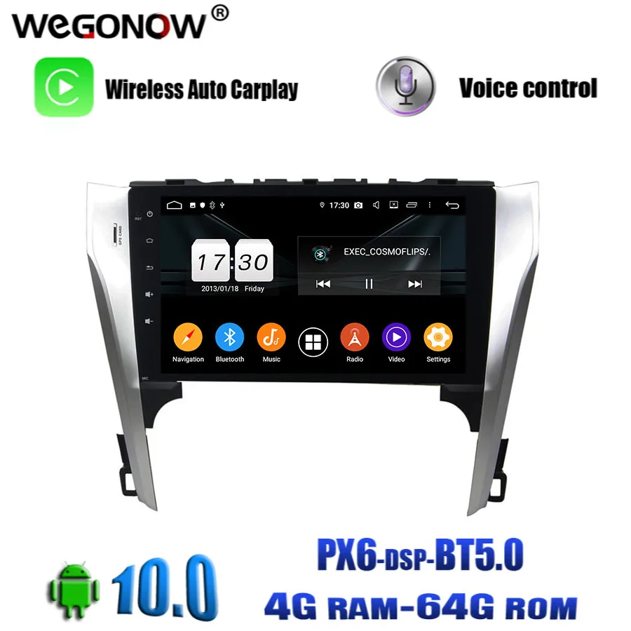 Автомобильный DVD плеер PX6 TDA7851 10 1 дюйма Android 0 4 Гб ОЗУ 64 ПЗУ Wi Fi 4G Bluetooth5.0 RDS радио GPS