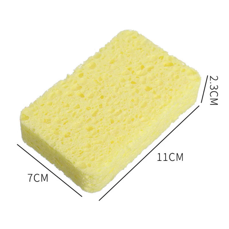 1PC Kitchen Dishwashing Cleaning Sponge Magic Eraser Wood Pulp Scouring Pad Removing Rust Wiping Rags Descaling Clean Rub - купить по