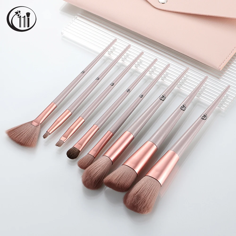 

Kosmetyki 8pcs Makeup Brushes Set Bag Foundation Eye Shadow Eyebrow Blending Concealer Fan Highlighter Brush Cosmetic Tools