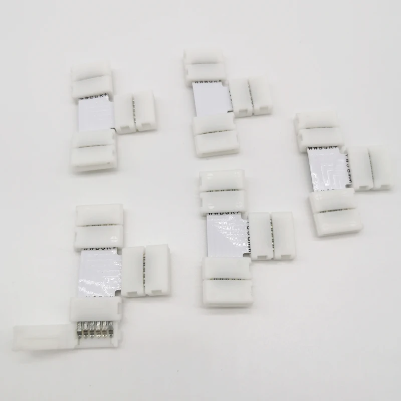 5pcs/lot 12mm 6PIN 2.0mm spacing RGB+CCT L Shape or T shape No Soldering Easy Connector For RGBCCT RGBCW LED Strip Light | Обустройство