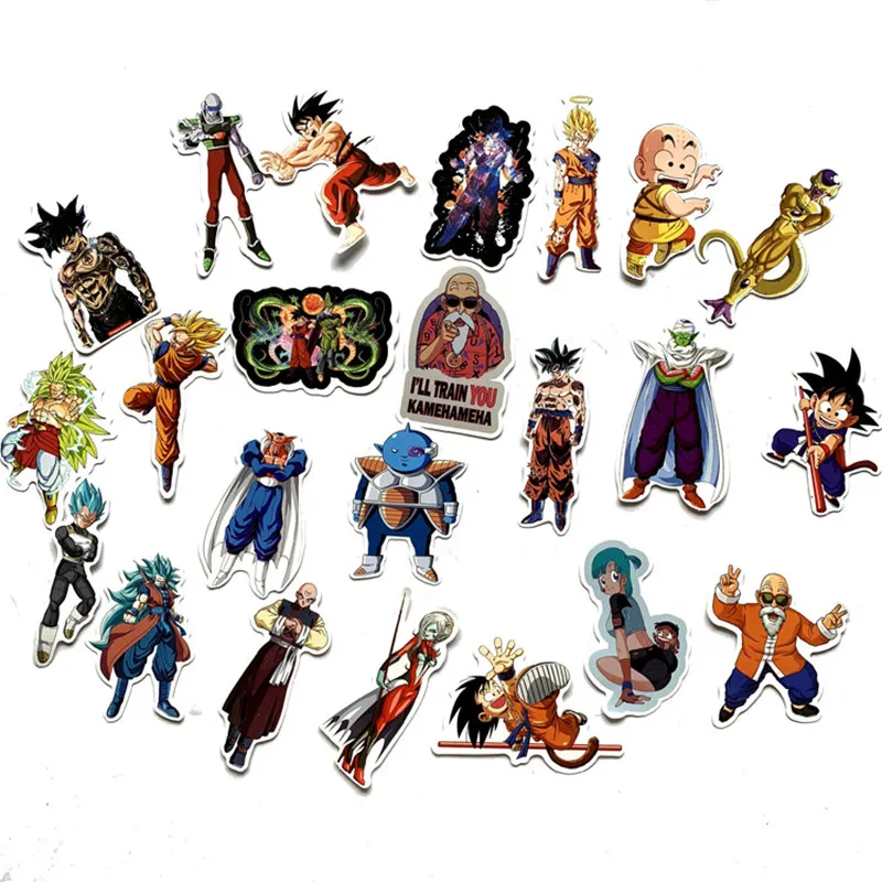 100 шт. dragon ball Z doodle не повторяет индивидуальность лист автомобиля Мотоцикл контейнер с выдвижной ручкой мультфильм каракули стикер игрушка