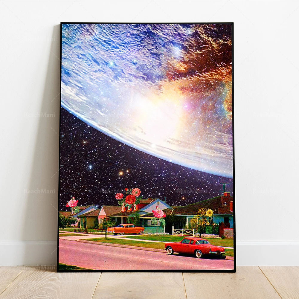 День отдыха коллаж искусства винтажный Психоделическое искусство ретро