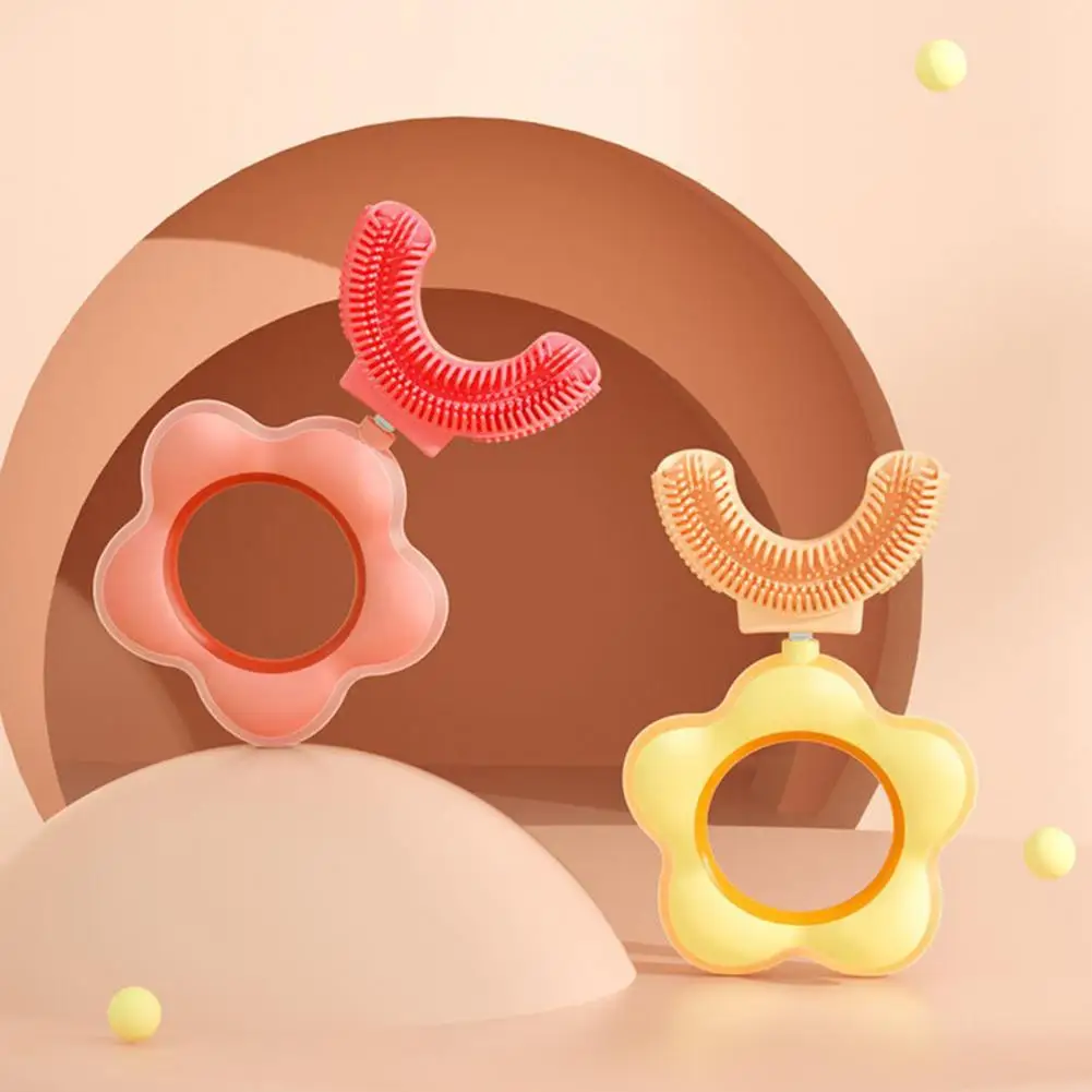 

Kids Toothbrush Food Grade Material Remove Tooth Stains U Shaped Whole Mouth Teeth Cleaning Toothbrushes Children Dental Care