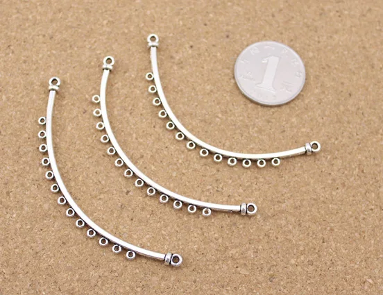 

Ciseng 10pcs/lot Antique Silver Color Ship Shape Pendant Bar Connector with 13 Loops 5x71mm for DIY Necklace Jewelry Making