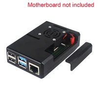 housing ports interfaces compact demo board protective abs case durable parts with cooling fan accessories for raspberry pi 4