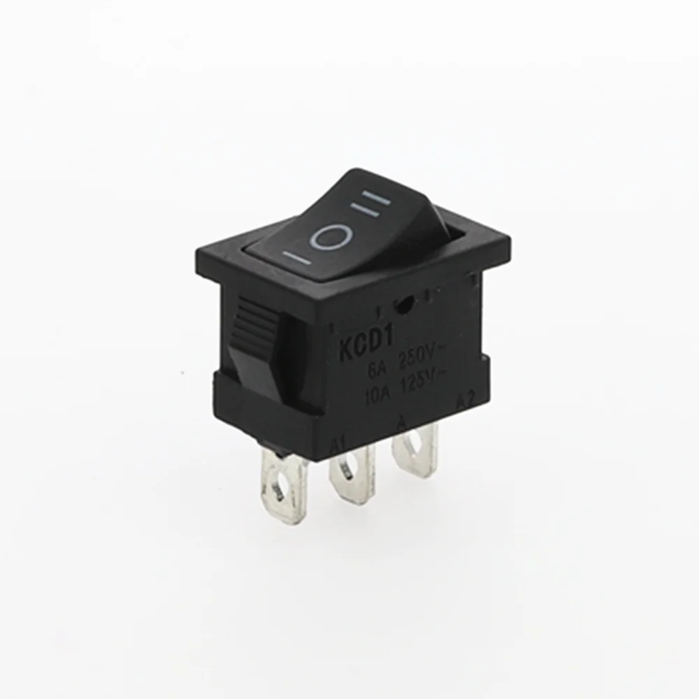 Black 3D3P 5 шт. KCD1 3Pin лодка автомобиля кулисный переключатель 6A/10A 250 V/125 V AC красный желтый зеленый синий черный кнопка Лучшая цена KCD1 - Цвет: Black 3D3P