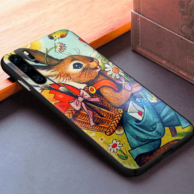 Силиконовые чехлы с рисунком белого кролика черного цвета для huawei Y6 Y7 Y9 Prime 2018 2019