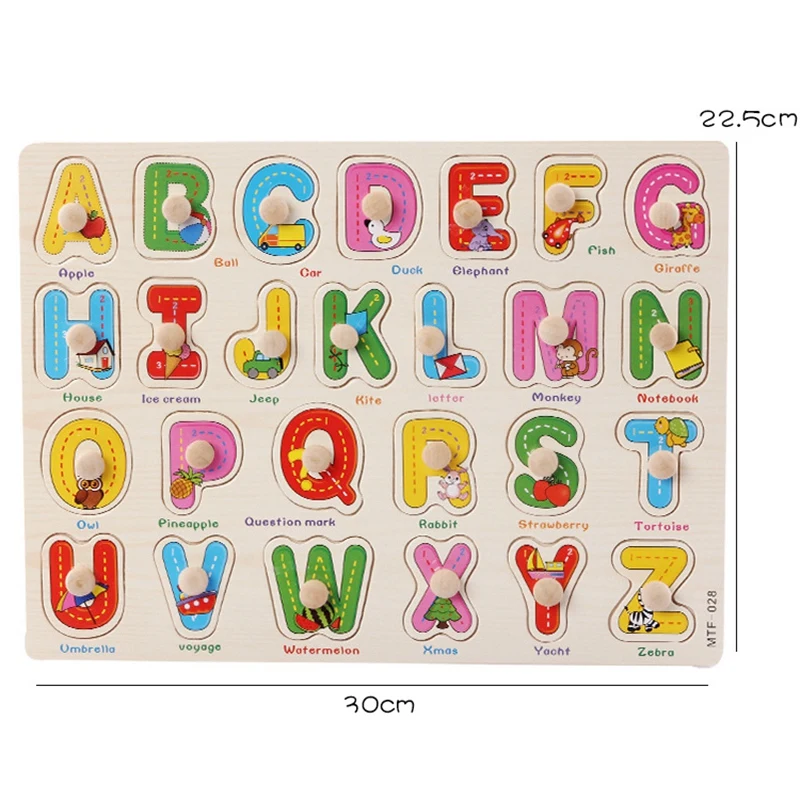 

Early Childhood Toys Digital Letter Hand Grab Board 3D Puzzle Interactive Toys Baby Wooden Toy