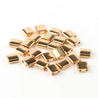 Плоские бусины из гематита, 25 мм, с двойным отверстием, золотогосеребряного цвета, квадратные разделители, для изготовления ювелирных изделий, браслетов, ожерелий